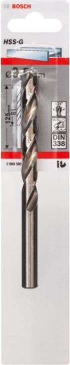 Immagine prodotto Bosch Professional Zubehör Trapano per metallo HSS-G, DIN 338, 9,5 x 81 x 125 mm, confezione da 1 pz. (9,5 mm)