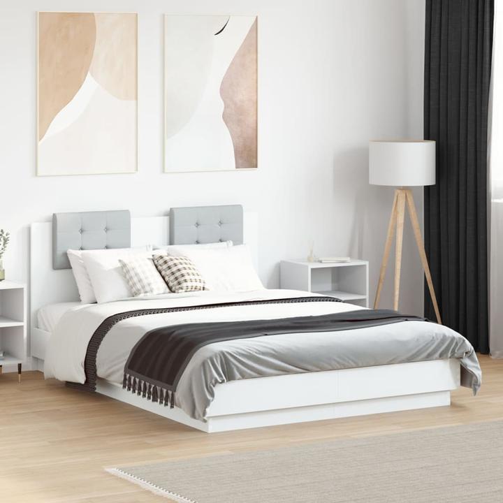 Actual product image VidaXL Bed frame with headboard (135 x 190 cm)