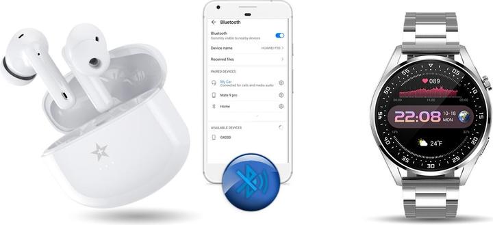 Produktbild Giewont RealSound PRO ANC ENC GWS800-2 kabellose Kopfhörer, weiss (Aktive Geräuschunterdrückung, 5.50 h, Kabellos)