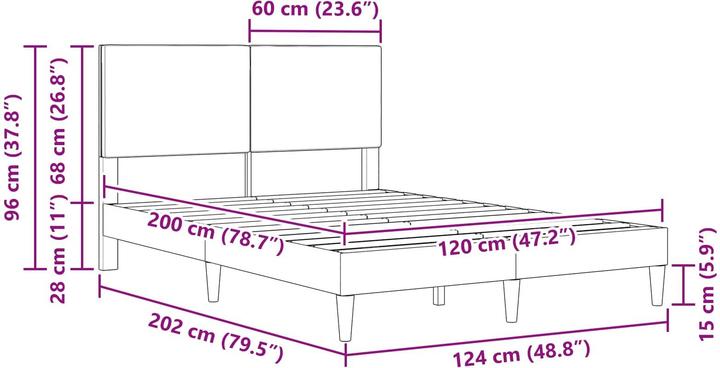 Image du produit vidaXL Moderner Bettrahmen (120 x 200 cm)