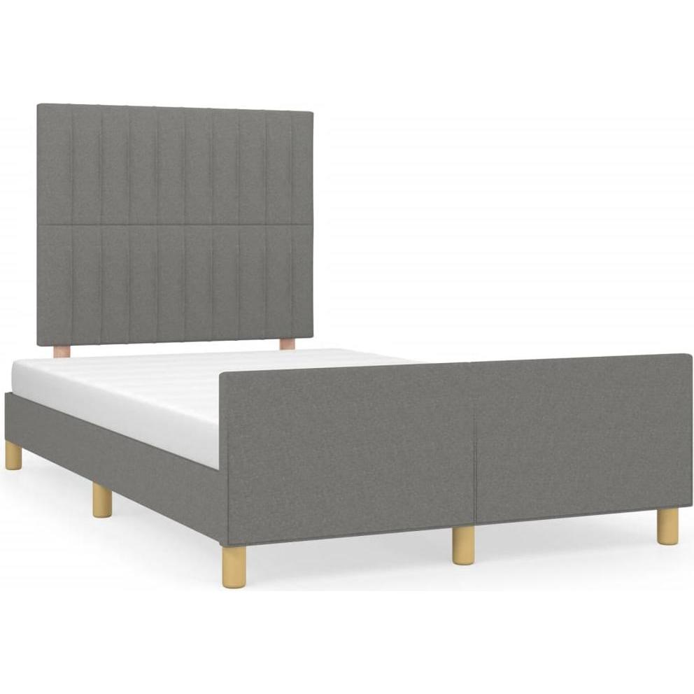VidaXL, Bett, Bettgestell mit Kopfteil Stoff (120 x 190 cm)