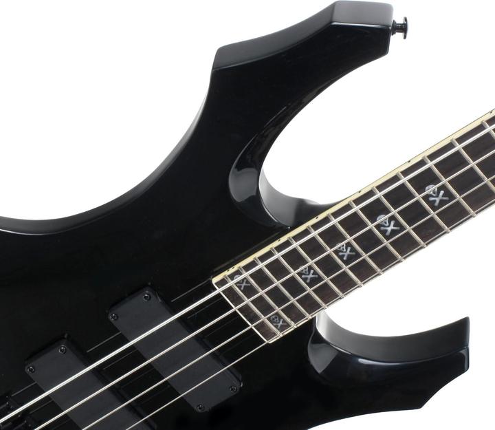 Produktbild Rocktile BattleBone E-Bas mit Humbucker Pickups, Skull Dots Inlays und High-Gloss-Finish (E-Bass)