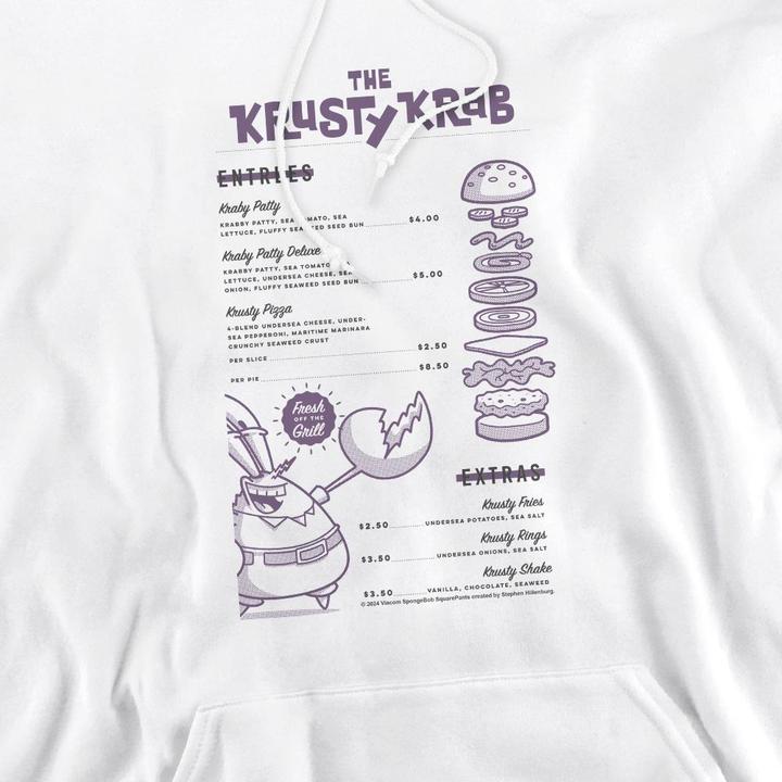 Produktbild Spongebob Squarepants Krusty Krab Menu Kapuzenpullover (XXL)