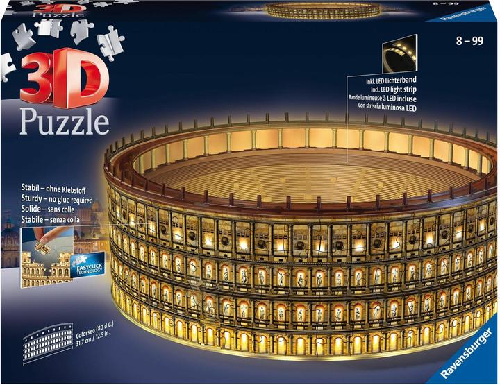 Image du produit Ravensburger Puzzle 3D Colisée de Rome la nuit (216 pièces)