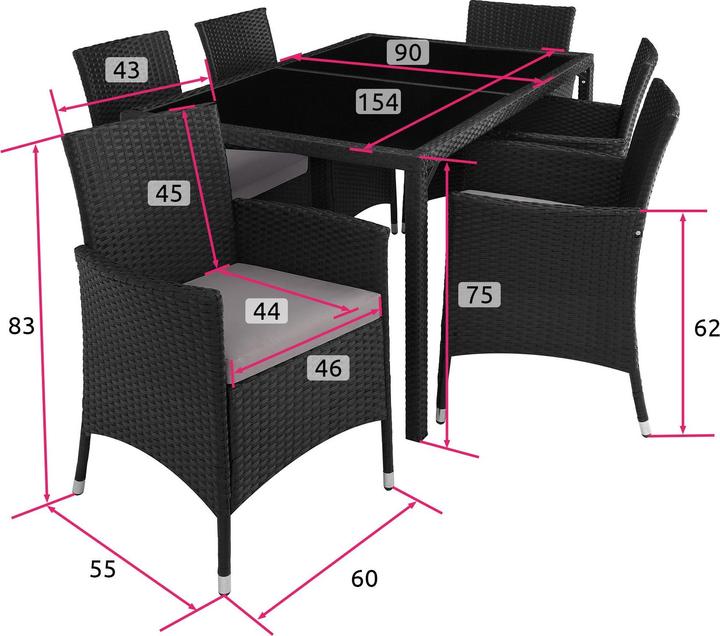 Produktbild tectake Rattan Sitzgruppe Porto