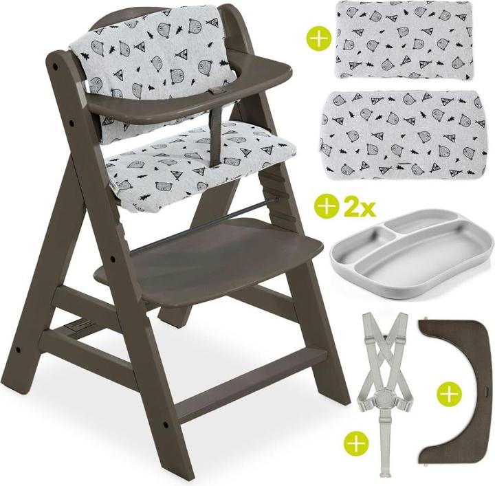 Produktbild Hauck Hochstühle Hochstuhl Alpha Plus Select Charcoal - im Sparset (Hochstuhl Sitzerhöhung)