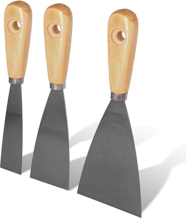 Helpmate Malerspachtelsatz 30, 50, 80 mm, Stahl mit Holzgriff