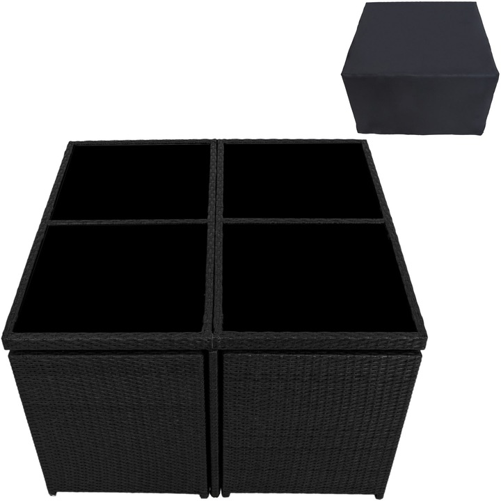 Produktbild tectake Aluminium Rattan Sitzgruppe Manhattan (100 cm)