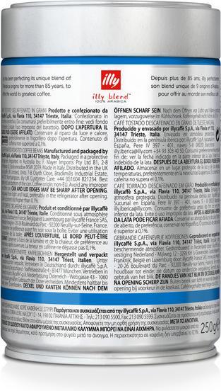 Nährwerte und Zutaten Illy Decaffeinato (250 g, Mittlere Röstung)