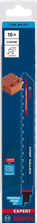Image du produit Bosch Professional Zubehör Lame de scie sabre EXPERT 'Hollow Brick' S 1543 HM, 10 pièces