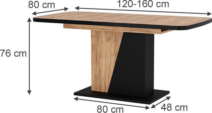 Actual product image Vicco Fenaro dining room table (120 x 80 x 77.30 cm)