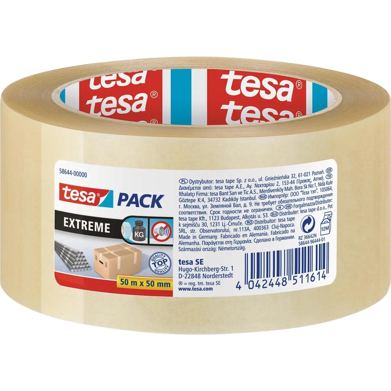 tesa, Klebeband, tesapack EXTREME Paketklebeband - besonders klebstark und reissfest (50 mm)