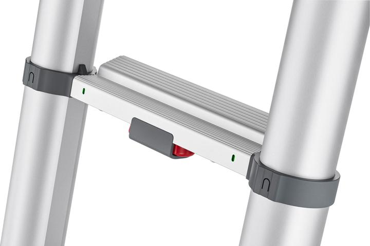 Actual product image Hailo Stepped telescopic single ladder Aluminium rungsSteps 9 max. total load 150 kg (Telescopic ladder, 265 cm)