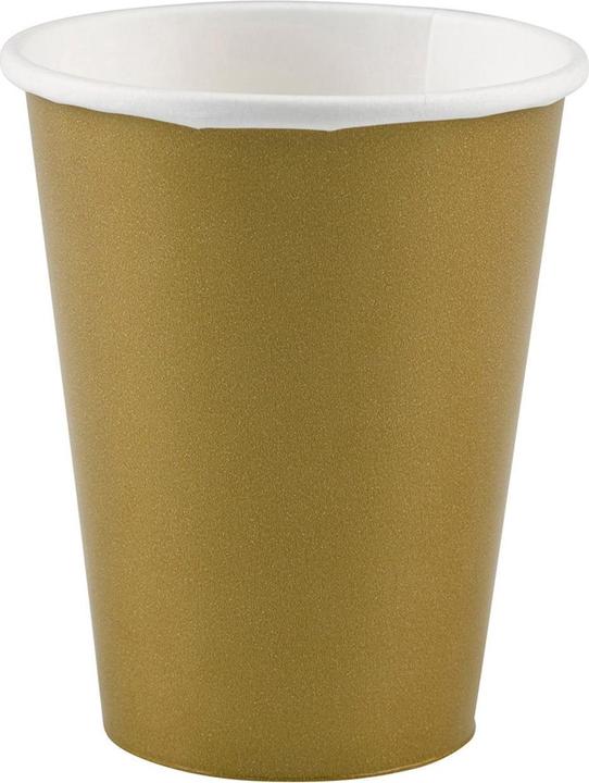 Actual product image Amscan 8 cardboard cups 250ml gold (8x)