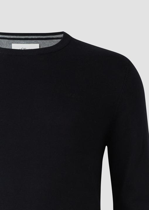 Produktbild s.Oliver Strickpullover Baumwollpullover mit Logo-Stickerei (XXL)