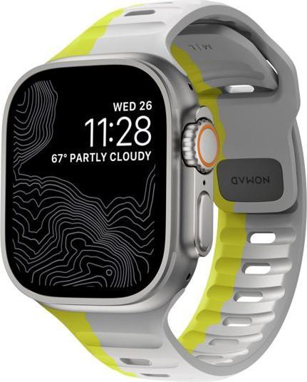 Nomad Sport Band 42/44/45mm bicolor Lunar Gray/High Volta (Fluorkautschuk, 44mm)