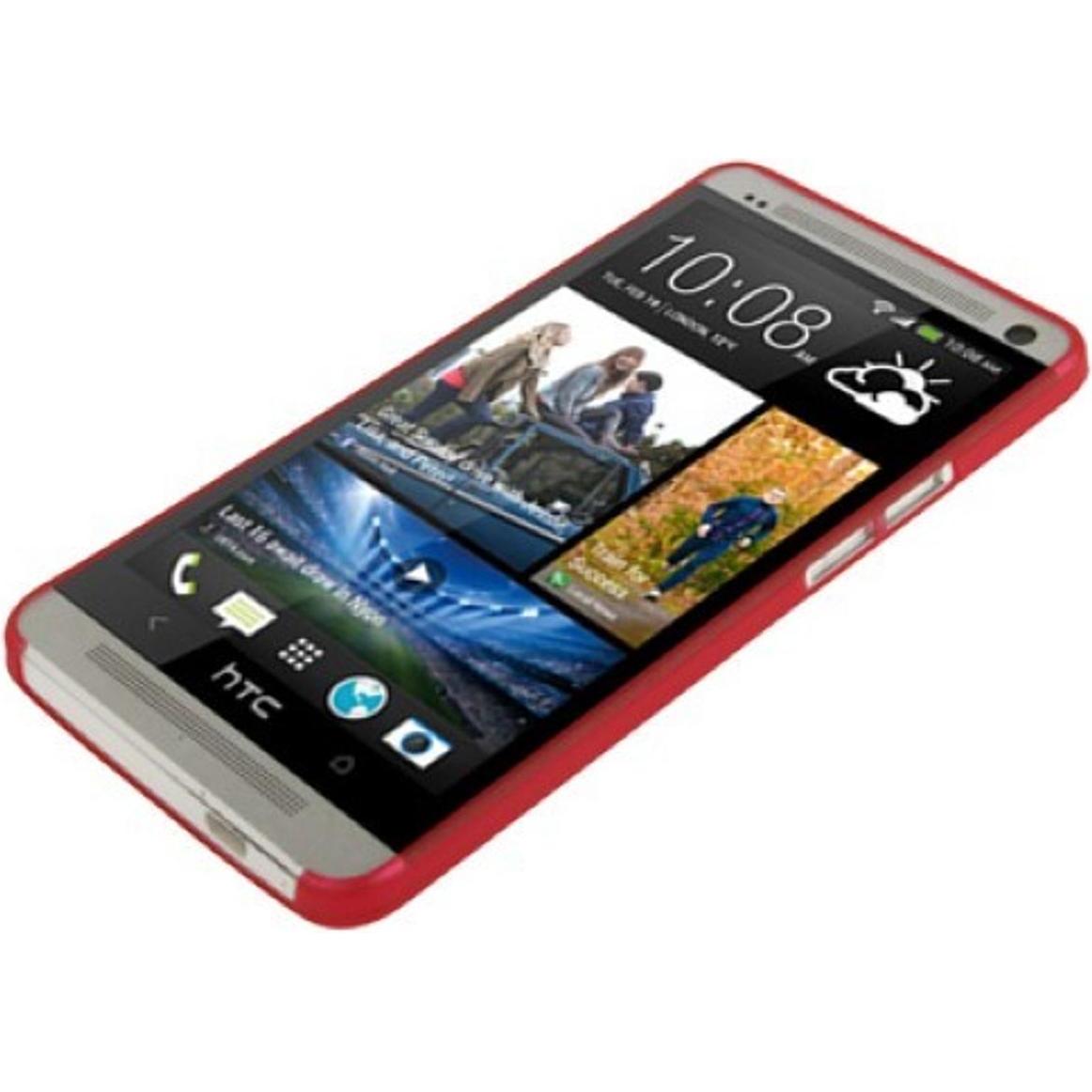 Thumbnail - König Design Schutzhülle Case Ultra Dünn 0,3mm für Handy HTC One M7 Rot Transparent (HTC One M7), Smartphone Hülle, Rot