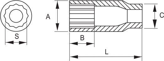 Produktbild Irimo 1/2" Steckschlüssel-Einsätze, lange Ausführung, Doppelsechskant, 16 mm (16 mm)