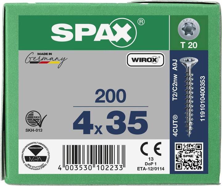 Produktbild Spax Universalschrauben 4 x 35 mm, 200 Stück (200 Schrauben pro Stück)