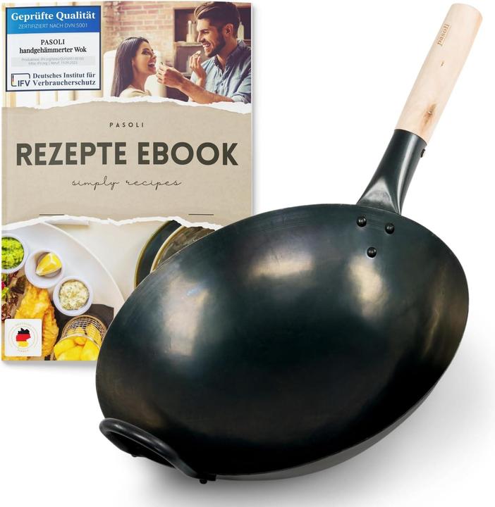 Actual product image Pasoli Wok Karbonstahl Ø30cm (30 cm, Wok, Carbon steel)