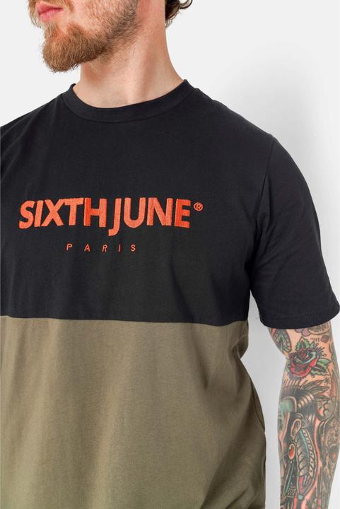 Immagine prodotto Sixth June T-shirt regolare bicolore con logo ricamato (M)