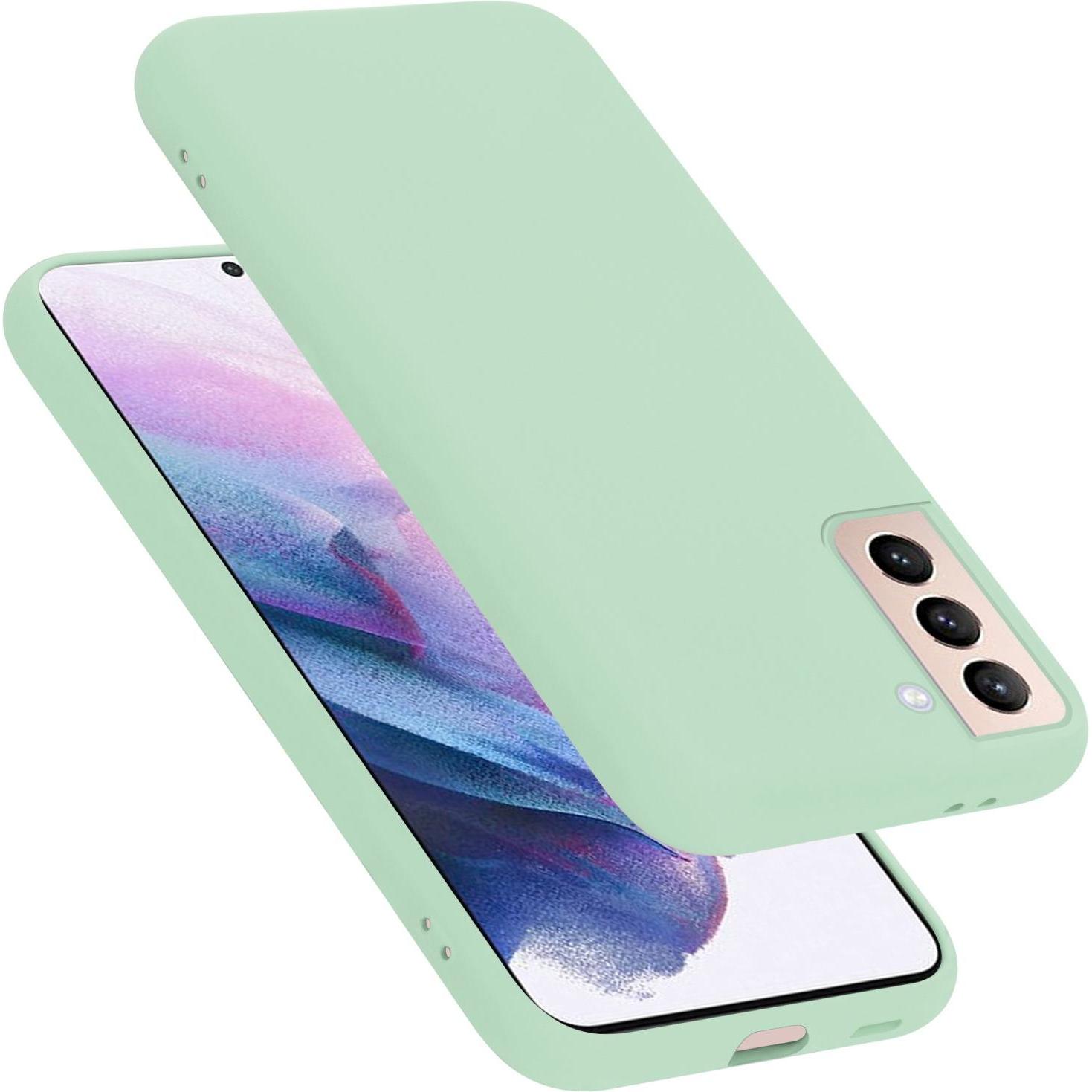 Cadorabo TPU Liquid Silicone Case Cover (Samsung Galaxy S21+), Smartphone Hülle, Grün
