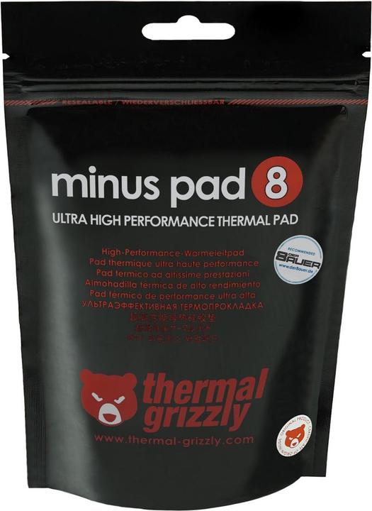 Immagine prodotto Thermal Grizzly Pad meno 8 100x100x1mm (1 mm, 8 W/m K)