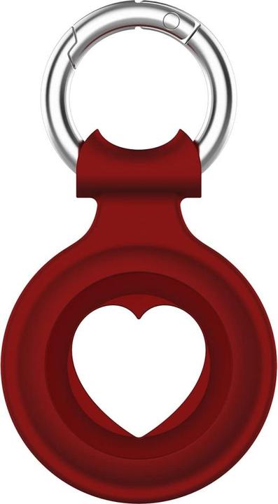Productafbeelding Screenguard Apple Airtag Liquid Silikon Heart Case mit Anhänger