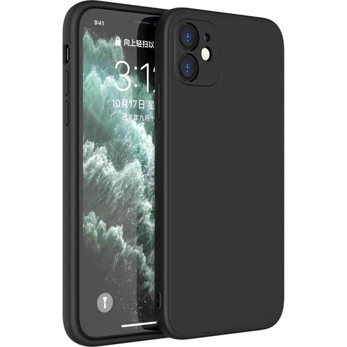 Screenguard Liquid Silicone Case (Apple iPhone 12), Smartphone Hülle, Schwarz