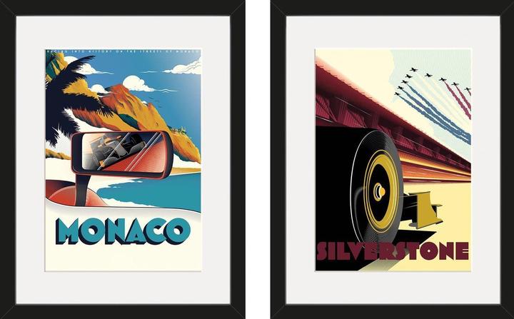 Produktbild Universal Textiles Eingerahmter Druck Monaco Silverstone 2erPack (40 x 30 cm)