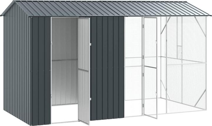 Immagine prodotto vidaXL Voliera con estensione antracite 210x442x247 cm acciaio