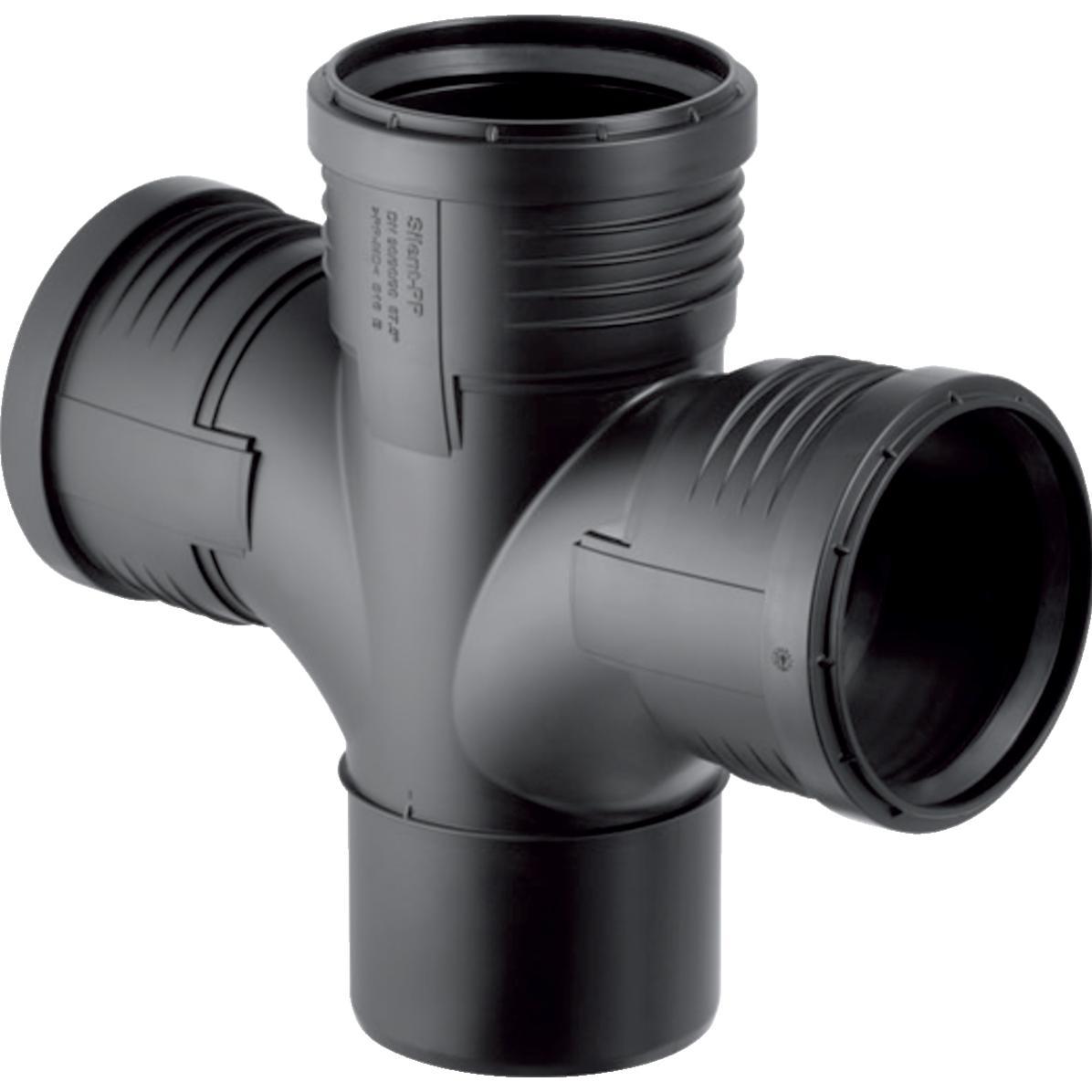 Geberit, Zubehör Sanitärinstallation, Vertriebs GmbH Silent-PP Bogenabzweig 87,5Grad, mit Muffen DN90/90/90