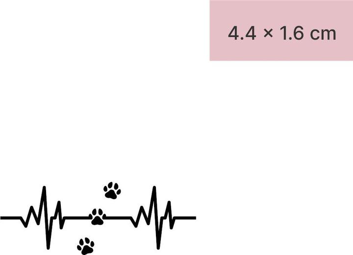 minink Temporary tattoo - Heartbeat with paws