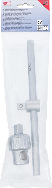 Actual product image BGS Socket Adaptor with Ratcheting function | with Sliding Handle | 12.5 mm (1/2")