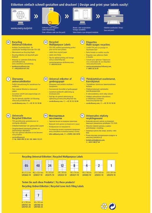 Produktbild Avery Recycling Universal-Etiketten