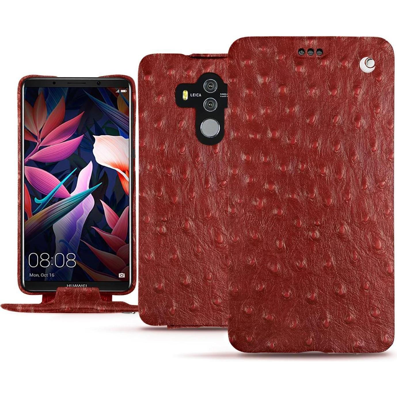 Noreve Lederschutzhülle vertikal (Huawei Mate 10 Pro), Smartphone Hülle, Rot