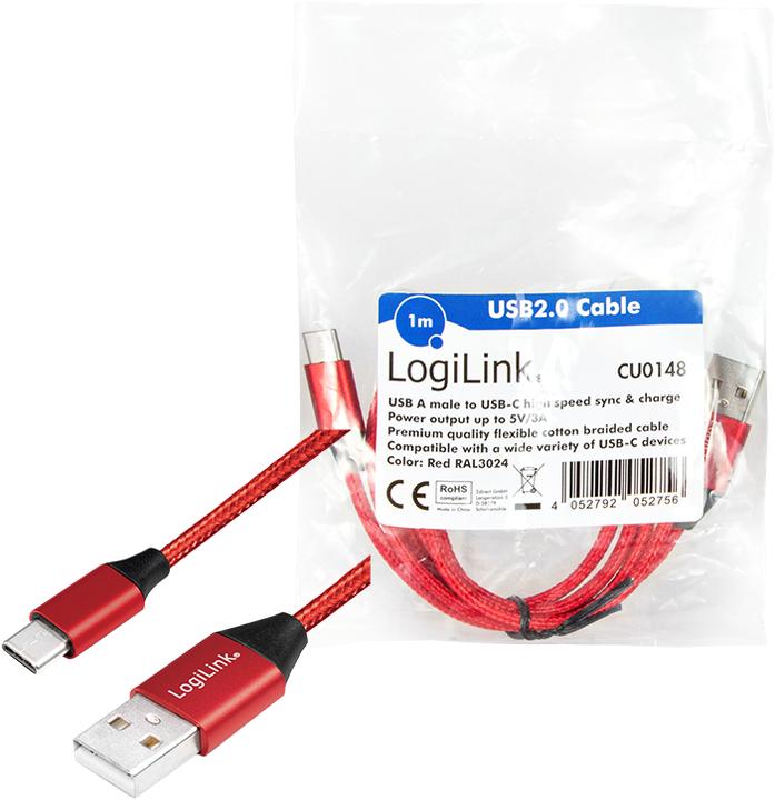 Productafbeelding LogiLink USB-kabel (1 m, USB 2.0, 5 W)