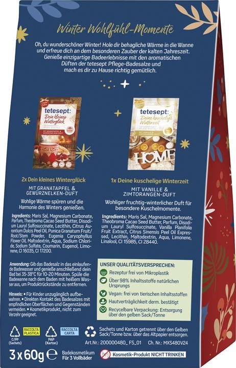 Produktbild Tetesept WinterWohlfühlmomente3x60g (Badesalz)