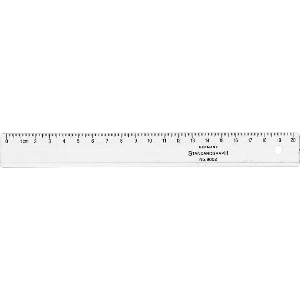 Standardgraph, Lineal, Plastiklineal transparent (200 mm)