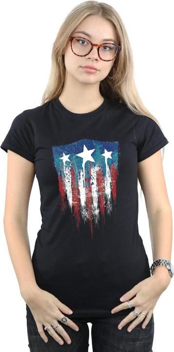Produktbild Captain America Flagge Schild Baumwolle TShirt (S)
