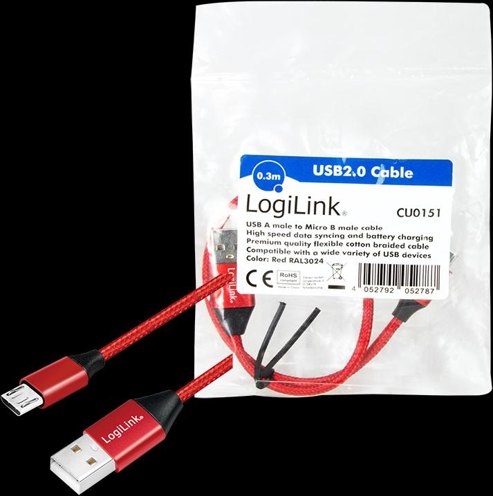 Produktbild LogiLink USB Kabel (0.30 m, USB 2.0)