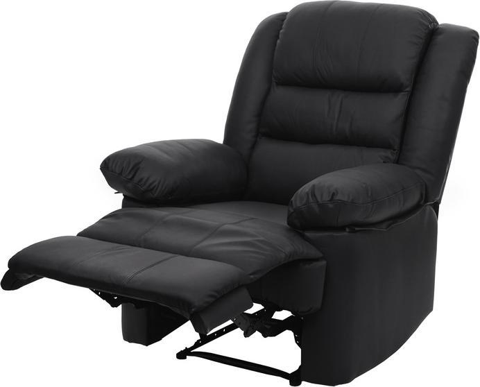 Image du produit Swisshandel24 Fauteuil de télévision, fauteuil de relaxation Fauteuil, cuir + similicuir 103x83x91cm - noir