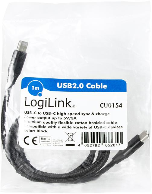 Image du produit LogiLink USB Type C - Type C (1 m, USB 2.0, 5 W)