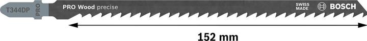 Bosch Professional Zubehör PRO Wood precise T344DP Stichsägeblatt, 152 mm, 5-tlg.