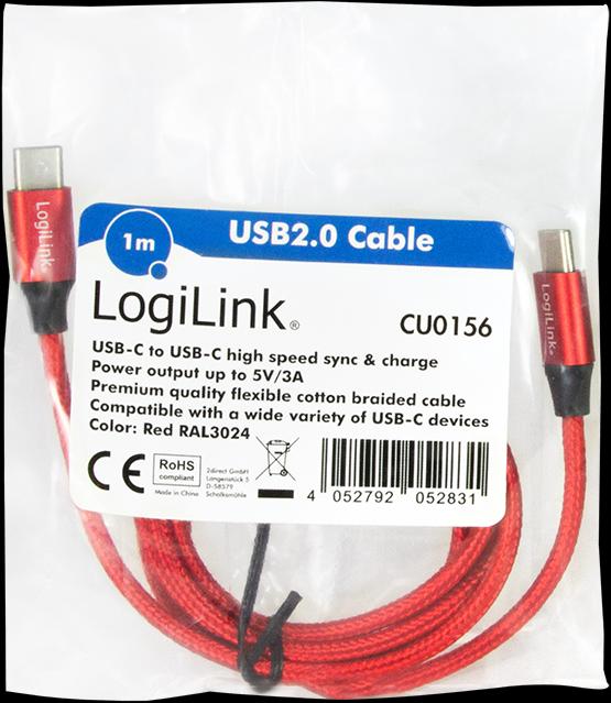 Produktbild LogiLink USB Kabel (1 m, USB 2.0, 5 W)