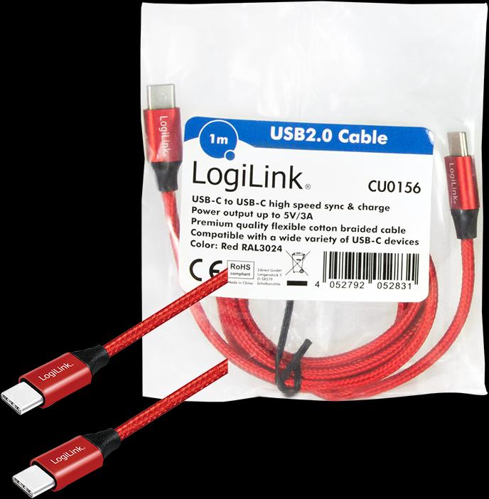 Produktbild LogiLink USB Kabel (1 m, USB 2.0, 5 W)