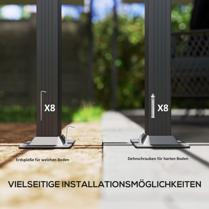 Actual product image Swisshandel24 Pergola ca. 4x4m, verstellbares Dach, Freistehend, Beige (390 cm, 390 cm)