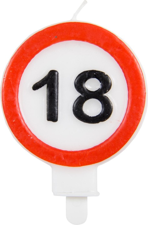 Produktbild Folat 18. Geburtstag Kerze Verkehrsschild (1 x)