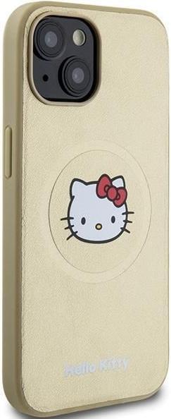 Actual product image Hello Kitty HKHMP15SPGHCKD iPhone 15 6.1" złoty/gold hardcase Leather Kitty Head MagSafe (Apple iPhone 15)