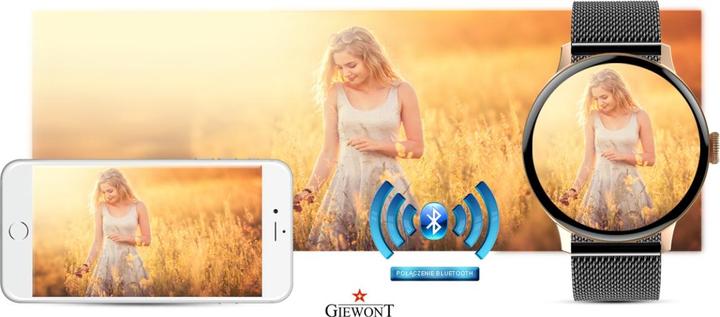 Immagine prodotto Giewont Smartwatch da donna GW330-4 Oro Rosa Polvere Cinturino in Silicone + Bracciale Nero (42 mm)